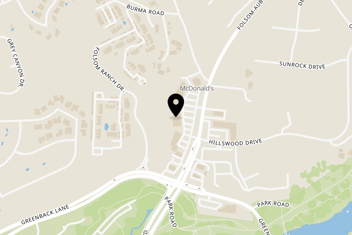 Map showing the location of Frends Brewhouse Folsom on 6608 Folsom-Auburn Rd in Folsom